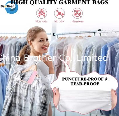 LDPE Transparent Clear Dry Cleaning Custom Printed Waterproof Plastic Garment Cover Bag