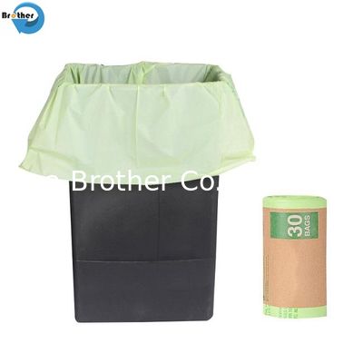 100% Biodegradable and Compostable Kitchen Waste Trash Bags on Roll Corn Starch Disposal Garbage Bags Match to En13432