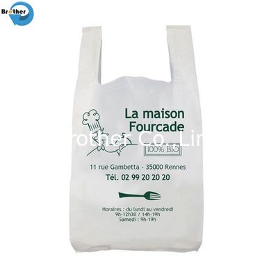 Eco Friendly Compostable Biodegradable Corn Starch /Pbat/PLA T-Shirt Shopping/Packing Bags Plastic Shopping Bag Ok Compostable