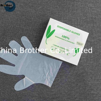 Food Grade Compostable Gloves Medium Thickness PE Material Biodegradable Disposable Tableware Package Certified Pla