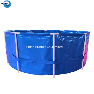 Tarpaulin pond foldable plastic round tank tarpoline fish tank tarpaulin pond fish farming tank supplier