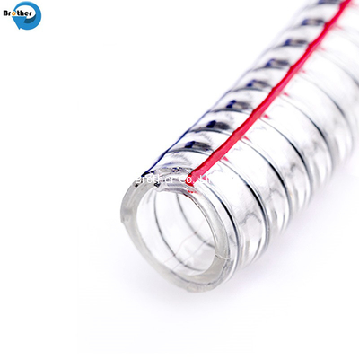 Industrial Clear Water Fuel PVC Spring Spiral Pipe Steel Wire Reinforced Delivery Hose supplier