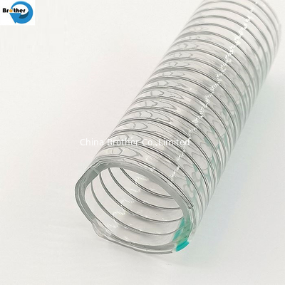 Industrial Clear Water Fuel PVC Spring Spiral Pipe Steel Wire Reinforced Delivery Hose supplier