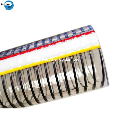 Flexible Clear PVC Spring Spiral Steel Wire Reinforced Water Fuel Suction Discharge Conduit Pipe Hose supplier