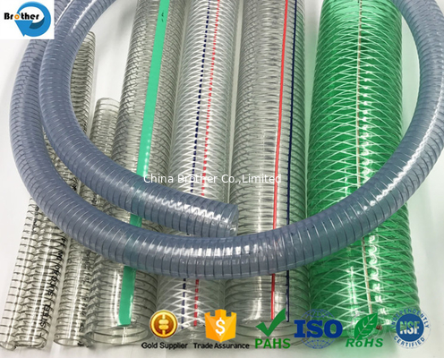 Industrial PVC Spiral Steel Wire Reinforced Water/Air/Rubber/Suction/Garden Hoses supplier