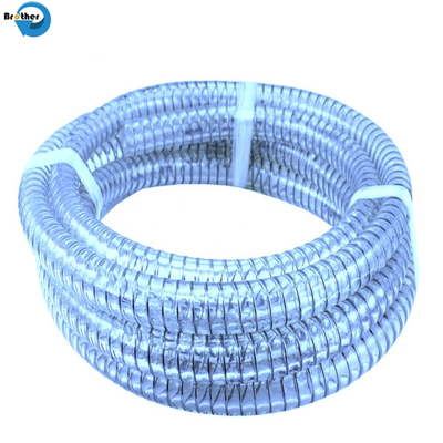 Flexible Clear PVC Spring Spiral Steel Wire Reinforced Water Fuel Suction Discharge Conduit Pipe Hose supplier