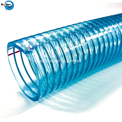 1/4&quot;~10&quot; Clear PVC Spiral Steel Wire Spring Reinforced Suction Hose supplier