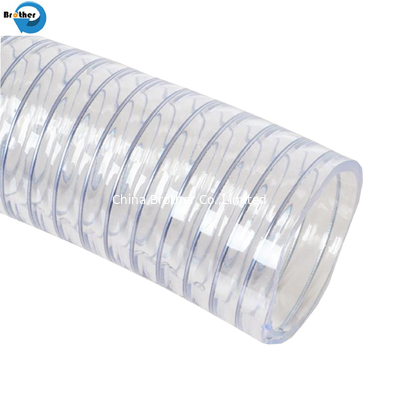 1/4&quot;~10&quot; Clear PVC Spiral Steel Wire Spring Reinforced Suction Hose supplier