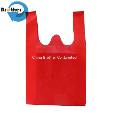 Cheap Price Emboss Non Woven Advertisement Bag Big Size PP Non Woven Shopping T-Shirt Bags for Supermarket supplier