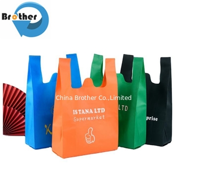 Cheap Price Emboss Non Woven Advertisement Bag Big Size PP Non Woven Shopping T-Shirt Bags for Supermarket supplier