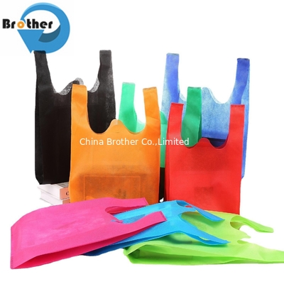 Colorful T-Shirt Bag PP Nonwoven Bag Shopping Bags W-Cut Bag supplier