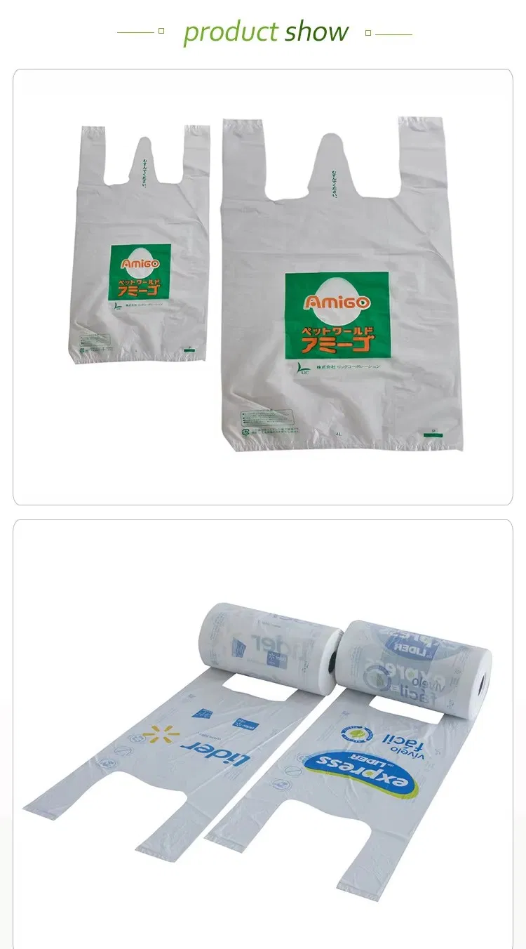 Manufacturers Wholesale Custom Printing Plastic T-Shirt Bags Disposable Food Grade T-Shirt Bags in Supermarkets