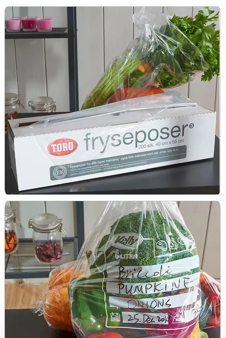 Custom Size Food Grade Resealable Slider Bag Freezer Ziplock Fresh Food Packaging Bag 4